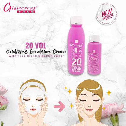 Glamorous Face Oxidizing Emulsion Cream 20 Volume With Face Blond Bleach Powder