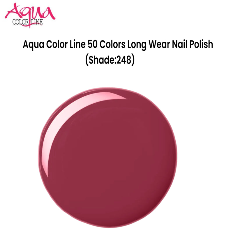 Aqua Color Line 50 Colors Long Wear Nail Polish (Shade:248)