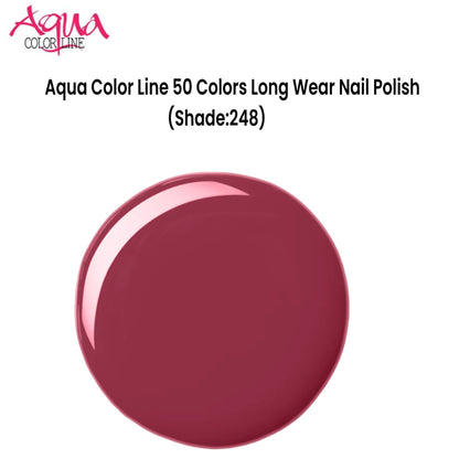 Aqua Color Line 50 Colors Long Wear Nail Polish (Shade:248)
