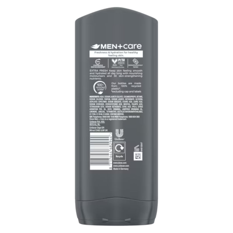 Dove Men + Care Refreshing Extra Fresh 3-in-1 Body, Face & Hair Wash 400ml
