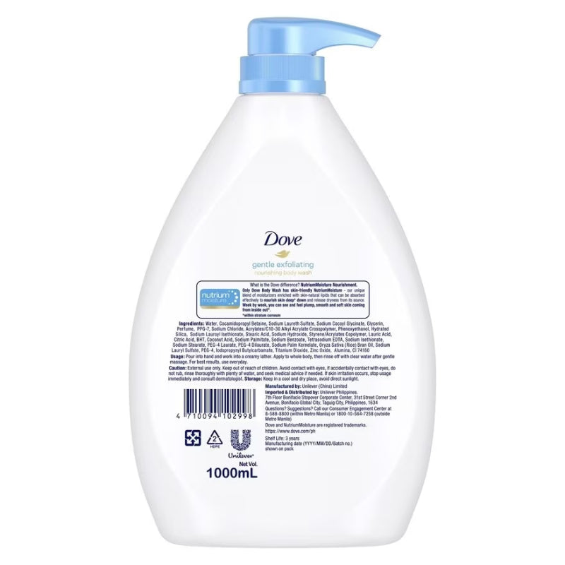 Dove Gentle Exfoliating Nourishing Refreshing Body Wash 1000g