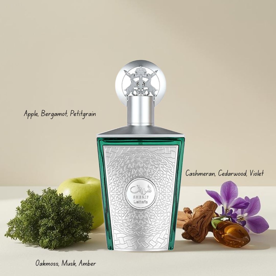 Lattafa Sherif Eau de Parfum 100ml - Long Lasting Oriental Woody Unisex Fragrance for Men & Women