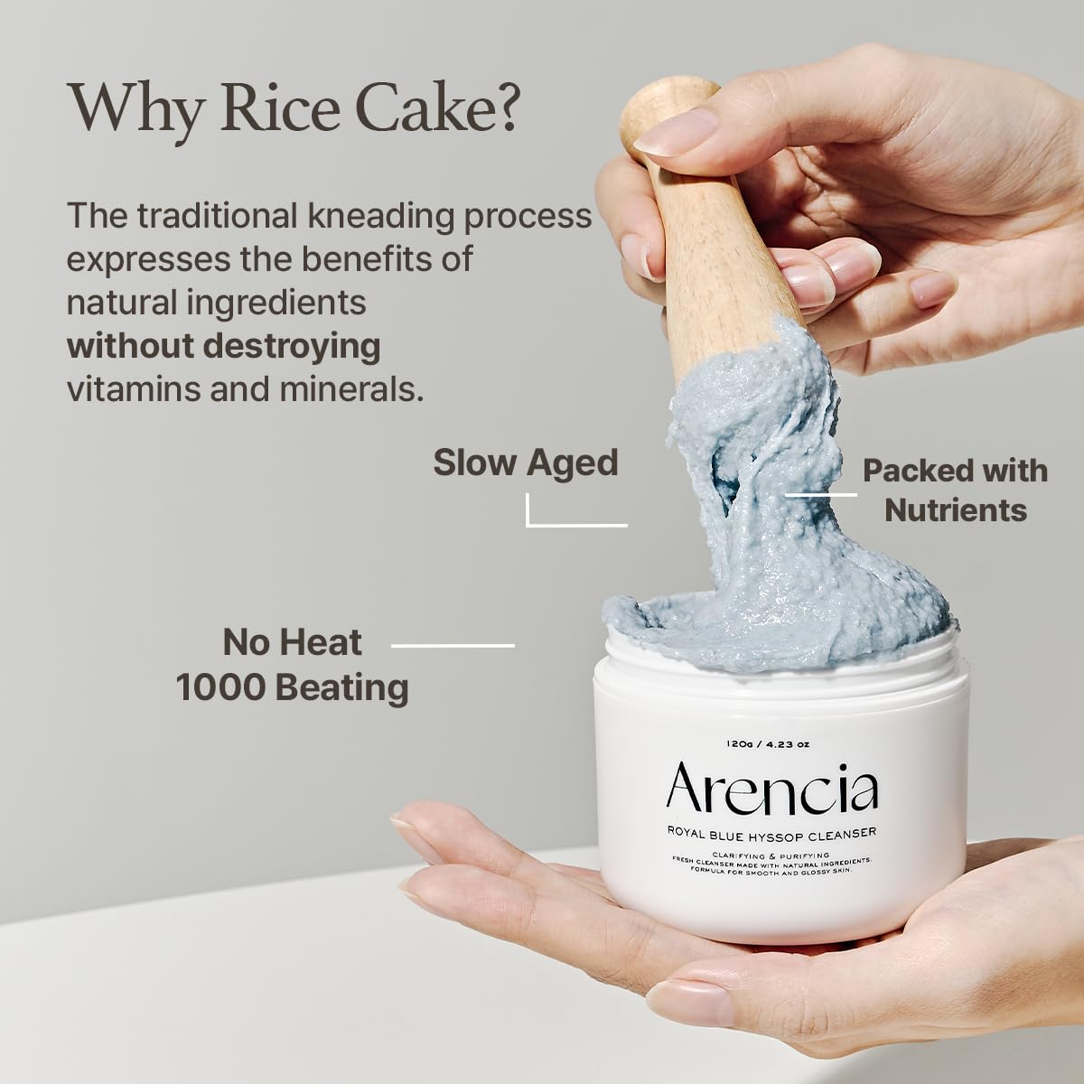 Arencia Fresh Blue Hyssop Rice Mochi Cleanser 120 g Gentle Cleansing & Hydrating Care (K Beauty)