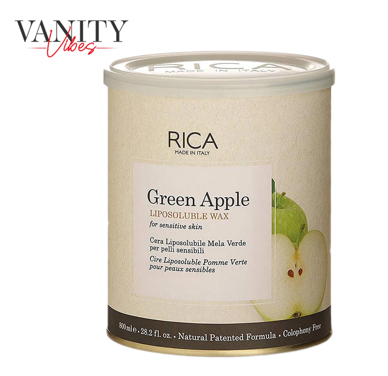 RICA Green Apple Lisposoluble Wax For Sensitive Skin 800ml