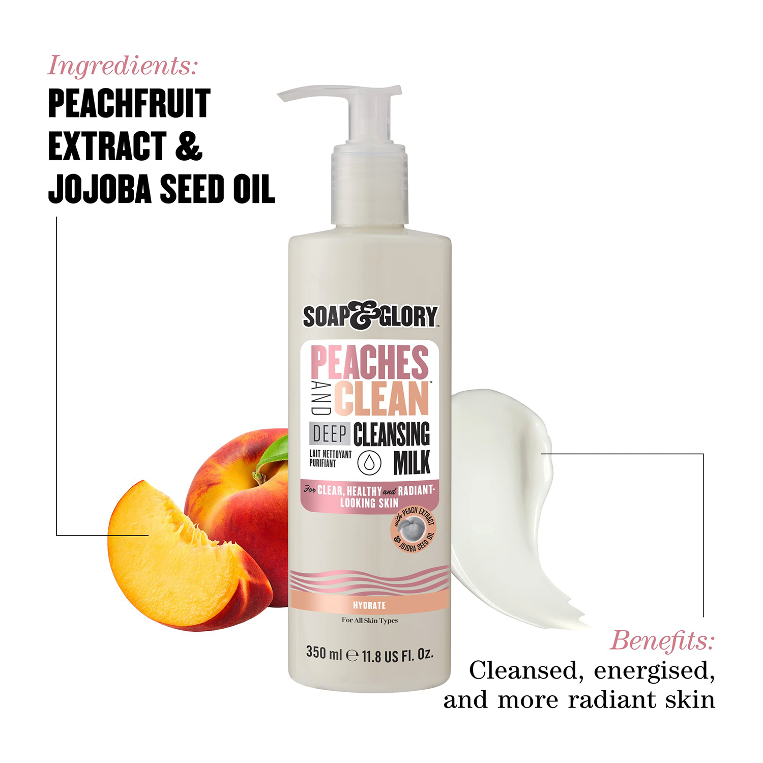 Soap & Glory Peaches & Clean Deep Cleansing Milk For All Skin Types 350ml