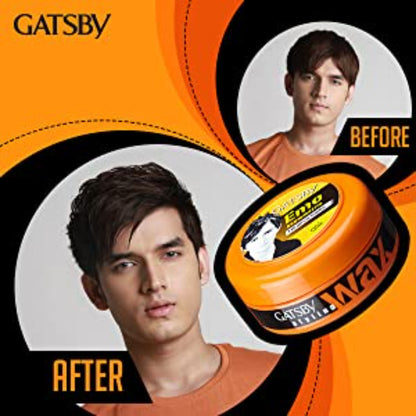 Gatsby Styling Wax Tough & Shine Orange 75g - Strong Hold Hair Wax for High Shine Finish, Long Lasting Control & Defined Styl