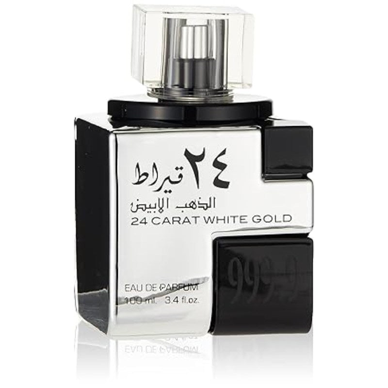 Lattafa 24 Carat White Gold Eau de Parfum 100ml - Long Lasting Original Luxury Unisex Fragrance for Men & Women