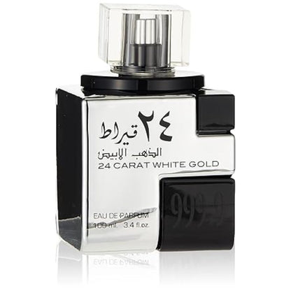 Lattafa 24 Carat White Gold Eau de Parfum 100ml - Long Lasting Original Luxury Unisex Fragrance for Men & Women