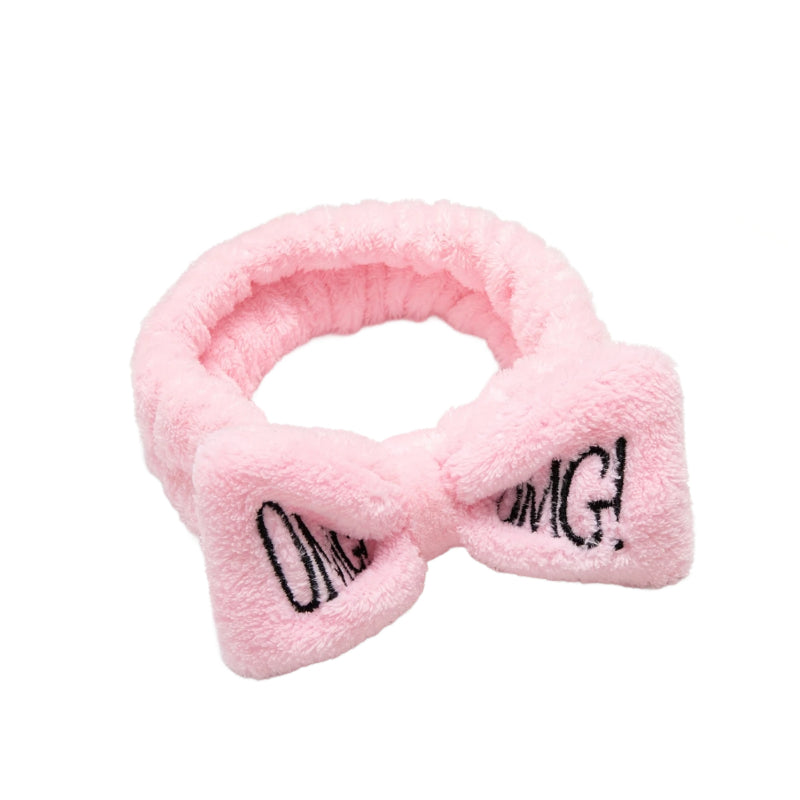 OMG Letter Facial Hair Band Bow Knotted (PINK)