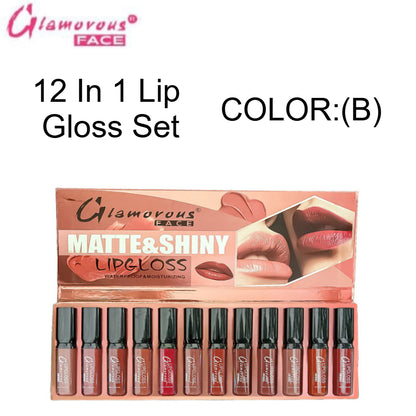 Glamorous Face 12 In 1 Lip Gloss Set COLOUR (B)