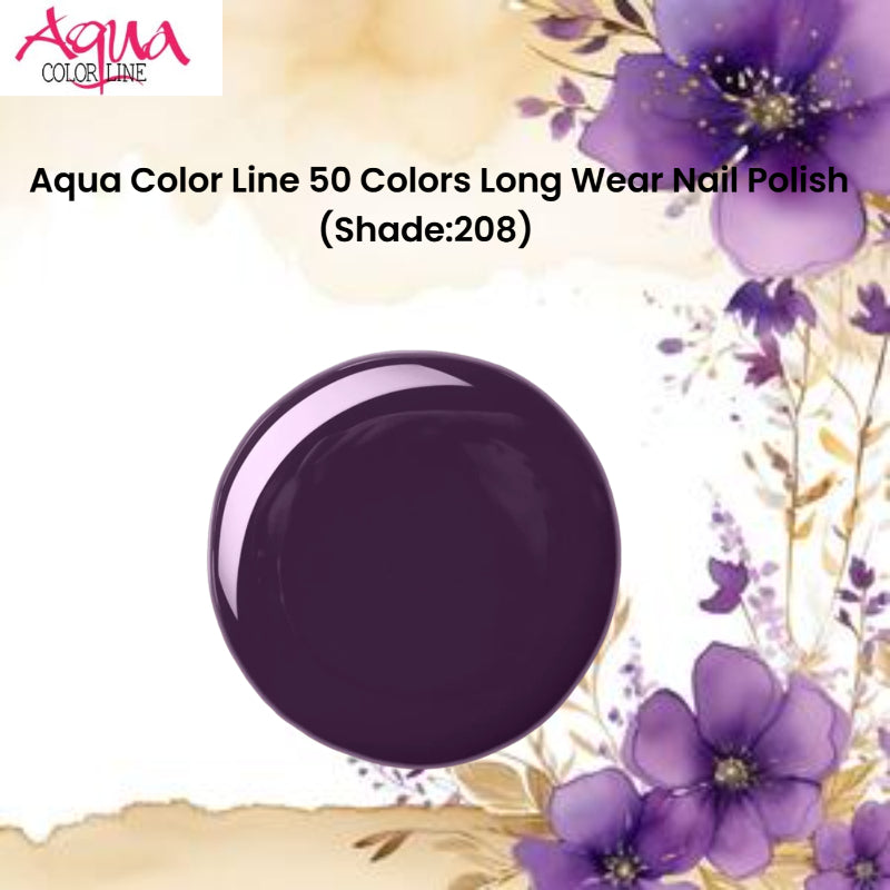 Aqua Color Line 50 Colors Long Wear Nail Polish (Shade:208)
