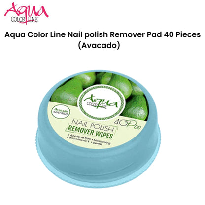 Aqua Color Line Nail polish Remover Pad 40 Pieces (Avocado)