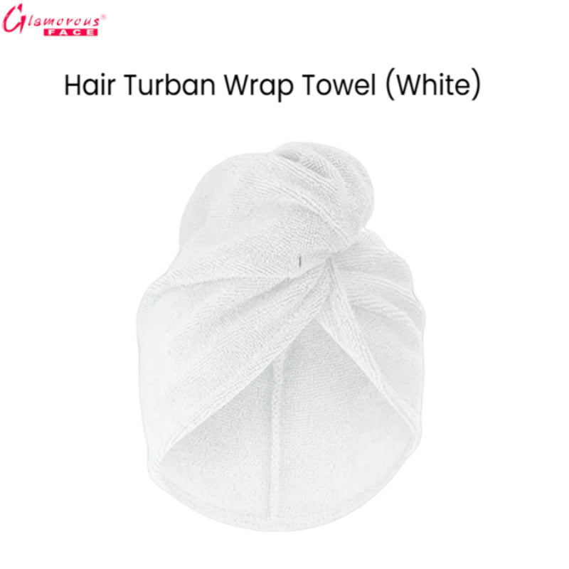 Glamorous Face Hair Turban Wrap Towel (White)
