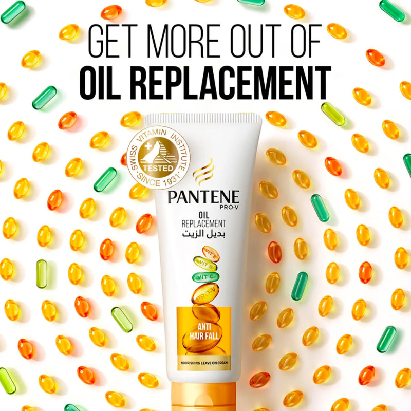 Pantene Pro-V Oil Replacement Anti-Hair Fall Nourishing Leave-On Cream 180 ml Strengthens Hair & Reduces Breakage