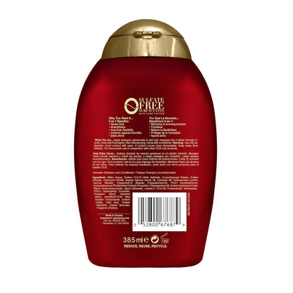 OGX 5 in 1 Frizz-Free + Keratin Smoothing Oil Shampoo 385ml