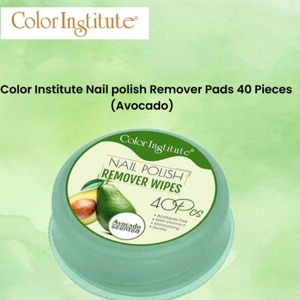 Color Institute Nail polish Remover Pads 40 Pieces (Avocado)