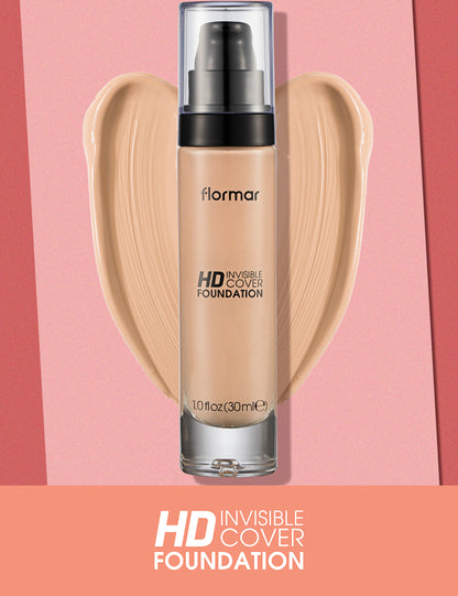 Flormar Invisible Cover HD Foundation SPF 30 (Shade: 50 Light Beige) 30ml