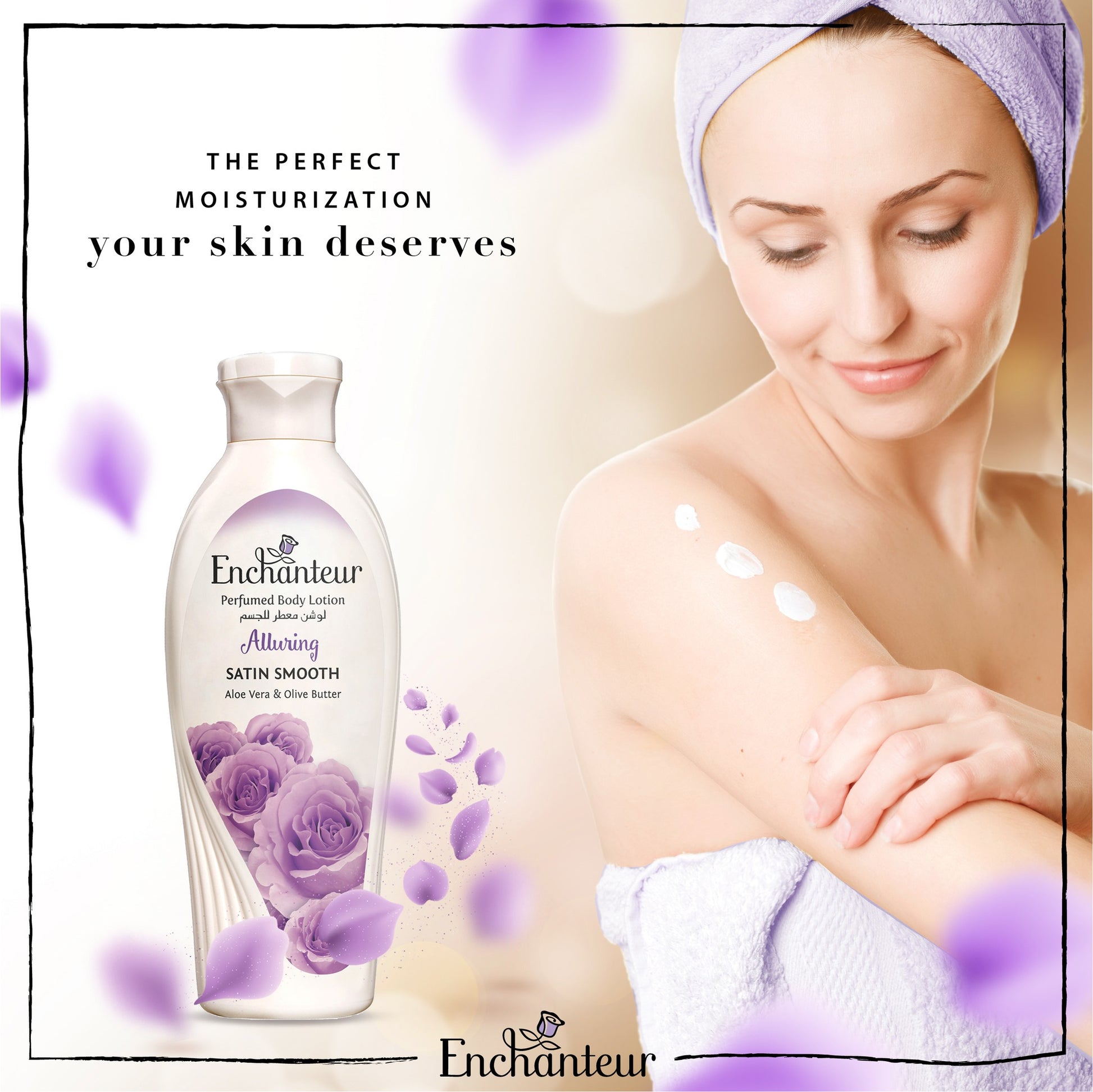 Enchanteur Alluring Perfumed Body Lotion 100ml - Deep Moisturizing Floral Fragrance Lotion for Soft, Smooth & Radiant Skin Da