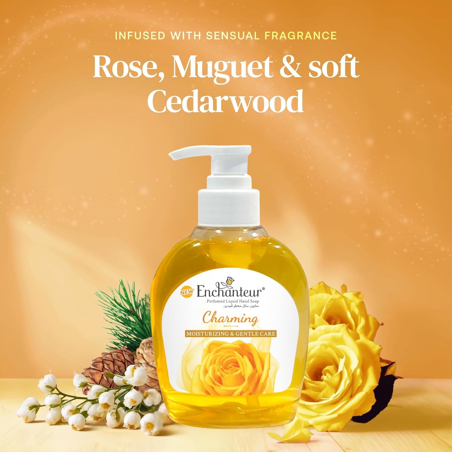 Enchanteur Charming Hand Wash 250ml – Gentle Cleansing Liquid Soap with Long Lasting Floral Fragrance, Moisturizing Care, Odo