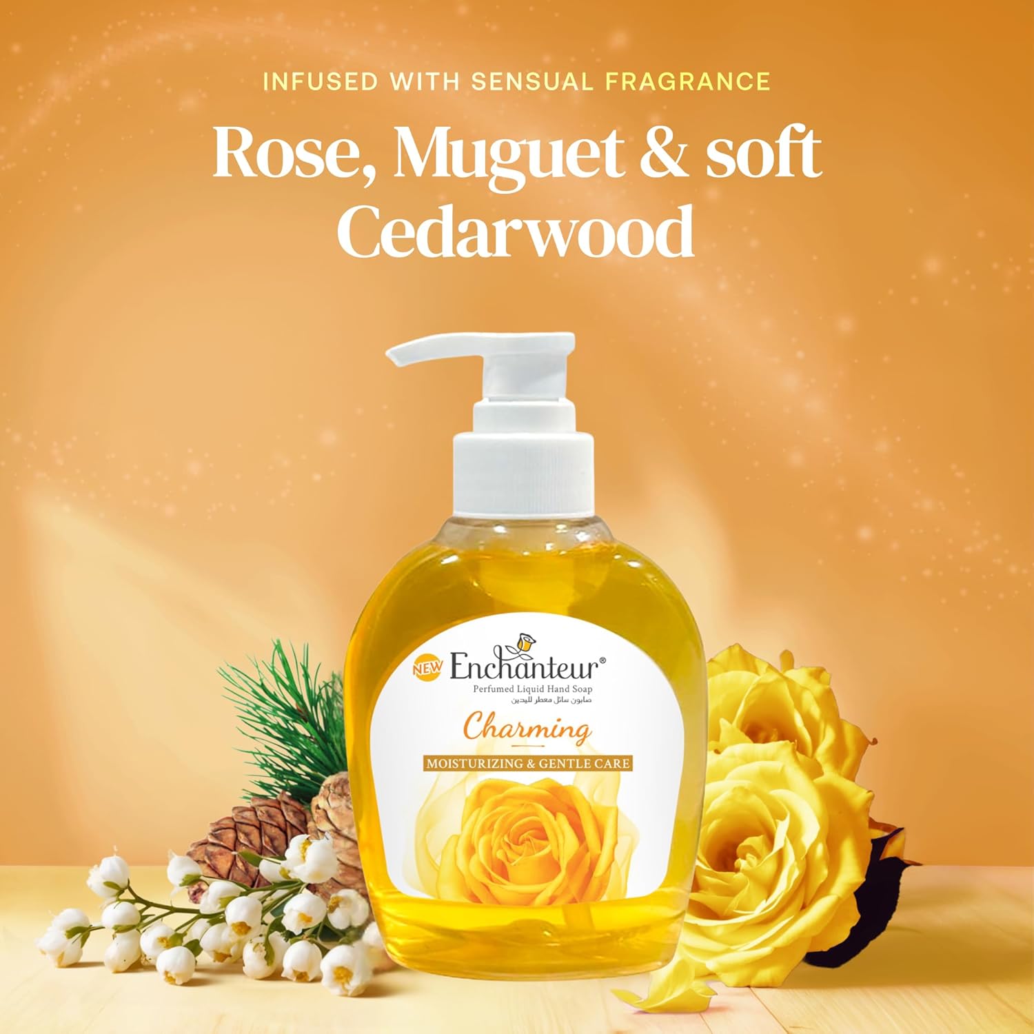 Enchanteur Charming Hand Wash 250ml – Gentle Cleansing Liquid Soap with Long Lasting Floral Fragrance, Moisturizing Care, Odo