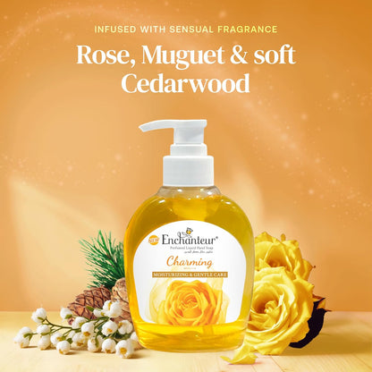 Enchanteur Charming Hand Wash 250ml – Gentle Cleansing Liquid Soap with Long Lasting Floral Fragrance, Moisturizing Care, Odo
