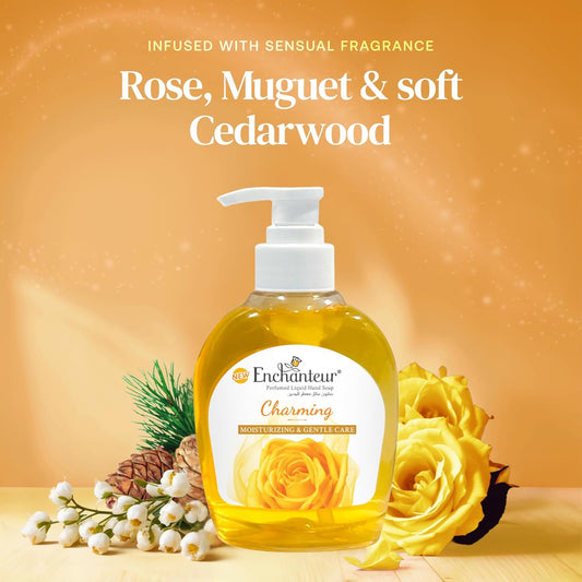 Enchanteur Charming Hand Wash 250ml - Gentle Cleansing Liquid Soap with Long Lasting Floral Fragrance, Moisturizing Care, Odo