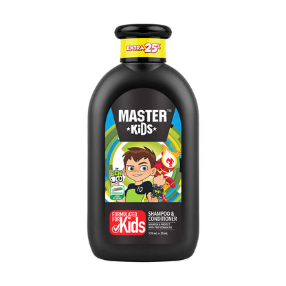 Master Kids Ben 10 Shampoo & Conditioner 150ml – Gentle Kids Hair Care 2-in-1 Formula for Soft Smooth Hair, Tear-Free Cleansi
