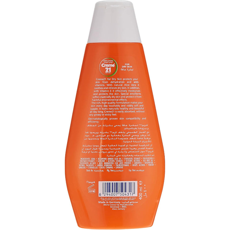Creme 21 Dry Skin Body Lotion with Aloe Vera & Vitamin E 400ml