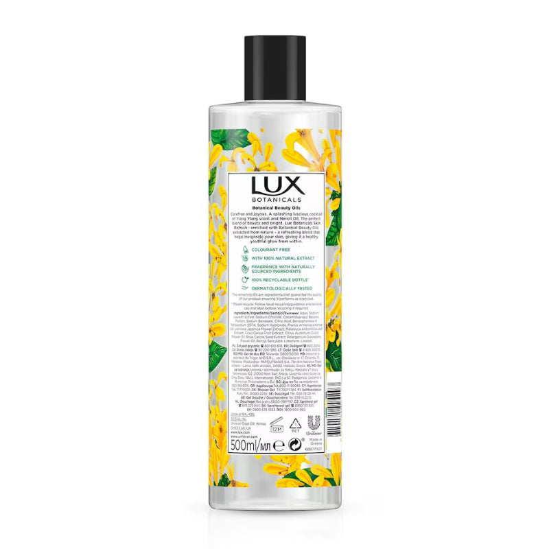 Lux Botanicals Ylang Ylang & Neroli Oil Daily Shower Gel 500ml Nourishing Cleanse & Floral Freshness