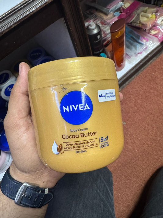 Nivea Cocoa Butter Body Cream 400ml Deep Moisture Serum, Vitamin E, 5-in-1 Complete Care for Dry Skin