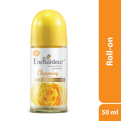 Enchanteur Charming Roll-On Deodorant 50ml - Long Lasting Floral Fragrance Anti-Perspirant for Women Freshness & Odor Protect