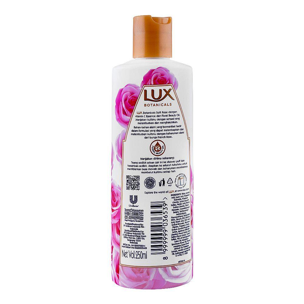 Baru Lux Botanicals Soft Skin Soft Rose Body Wash 250ml – Gentle Cleansing Shower Gel for Smooth, Silky & Fragrant Skin