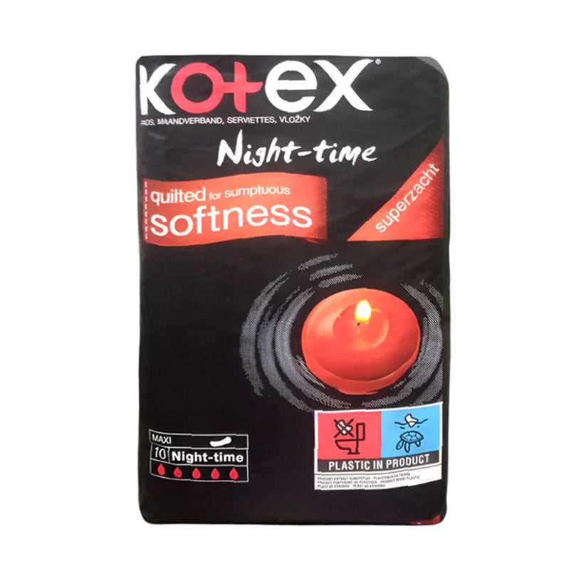 Kotex Quilted Night Time Maxi Pads 10pcs Super Soft & Absorbent