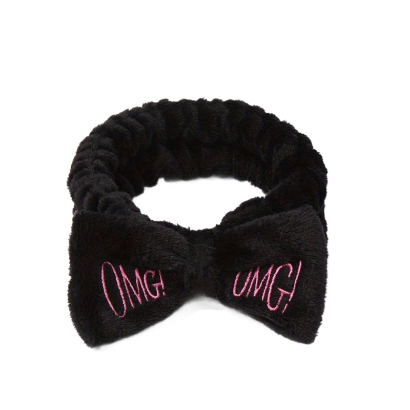 OMG Letter Facial Hair Band Bow Knotted (BLACK)