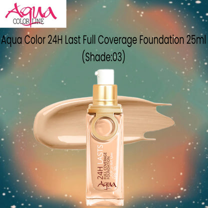 Aqua Color 24H Last Full Coverage Foundation 25ml (Shade:03)