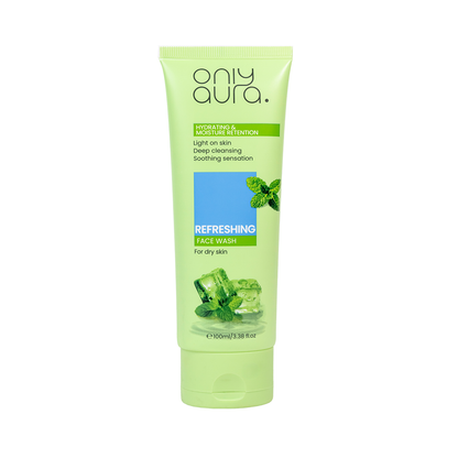 Only Aura Face Wash Refreshing 100ml – Deep Cleansing Skincare Face Wash for Instant Freshness, Oil Control, Dirt Removal & F