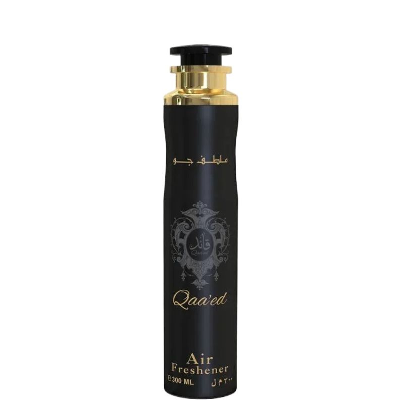 Lattafa Qaa’ed Air Freshener 300ml – Long Lasting Luxury Oriental Woody Fragrance Room Spray for Home & Office