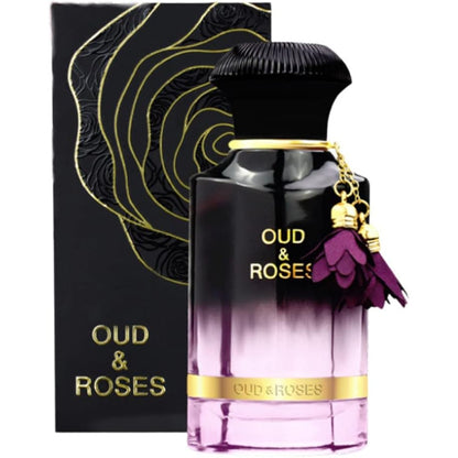 Ahmed Al Maghribi Oud & Roses Eau de Parfum 100ml - Long Lasting Original Luxury Oud Floral Unisex Fragrance for Men & Women