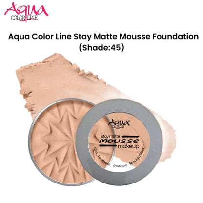 Aqua Color Line Stay Matte Mousse Foundation (Shade:45)