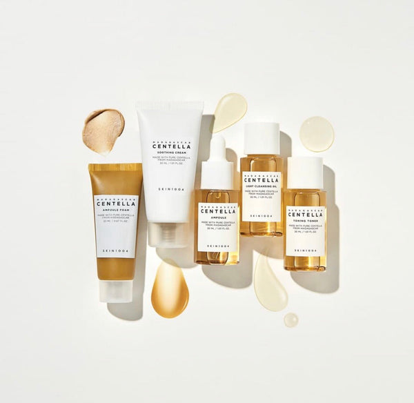SKIN1004 Madagascar Centella Travel Kit Travel-Sized Skincare Set Soothing & Hydrating Essentials (K Beauty)