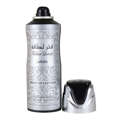 Fakhar Lattafa Silver Men Body Spray 200 ml Long-Lasting Freshness & Masculine Fragrance