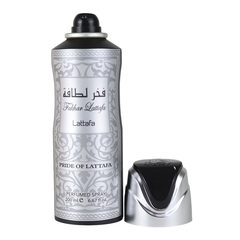 Fakhar Lattafa Silver Men Body Spray 200 ml Long-Lasting Freshness & Masculine Fragrance