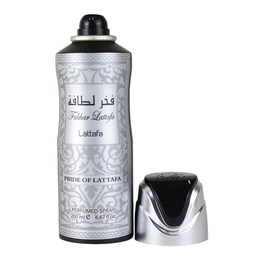 Fakhar Lattafa Silver Men Body Spray 200 ml Long-Lasting Freshness & Masculine Fragrance