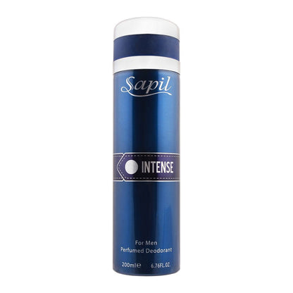 Sapil Intense Perfumed Deodorant Spray for Men 200ml - Long Lasting Masculine Fragrance with All Day Odor Protection, Freshne
