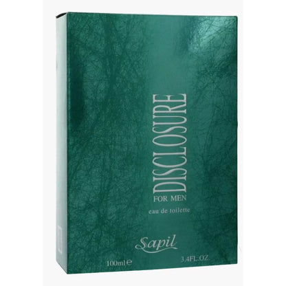 Sapil Disclosure Green Eau de Toilette for Men 100ml - Long Lasting Fresh Aquatic Woody Fragrance Perfume with All Day Confid