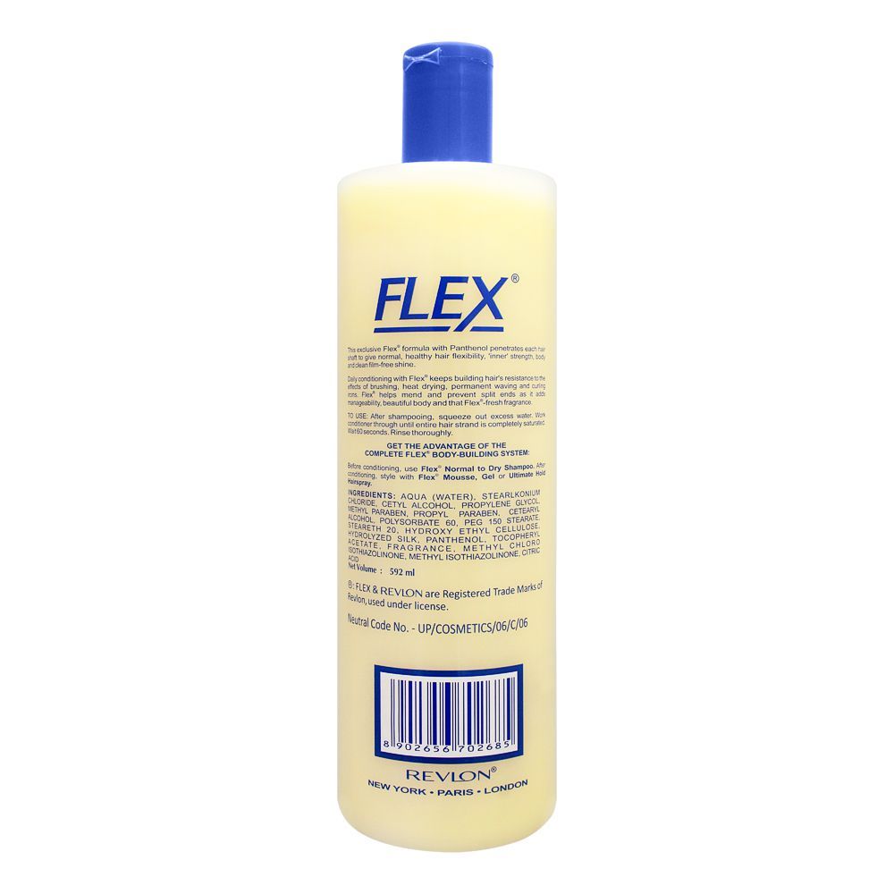 Revlon Flex Body Building Protein Conditioner 592ml - Volumizing Hair Care for Thicker, Fuller & Stronger Healthy Hair