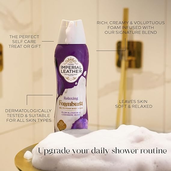 Imperial Leather Relaxing Foamburst Plum Blossom and Cashmere Musk Gel To Foam Body Wash 200ml