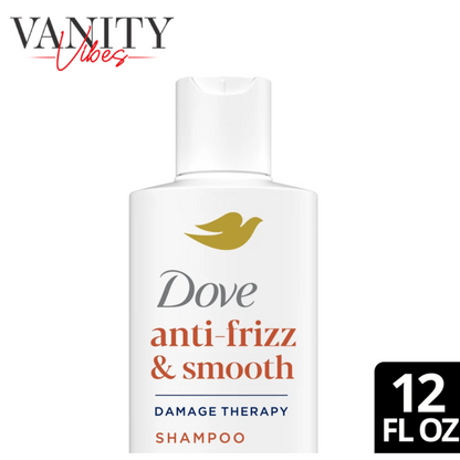 Dove Damage Therapy Anti-Frizz & Smooth Shampoo 355ml - Frizz Control & Smoothing Hair Shampoo (USA)