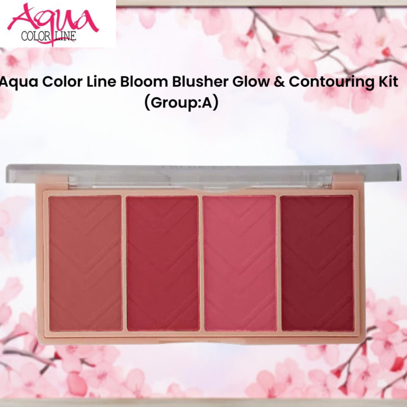 Aqua Color Line Bloom Blusher Glow & Contouring Kit (Group:A)