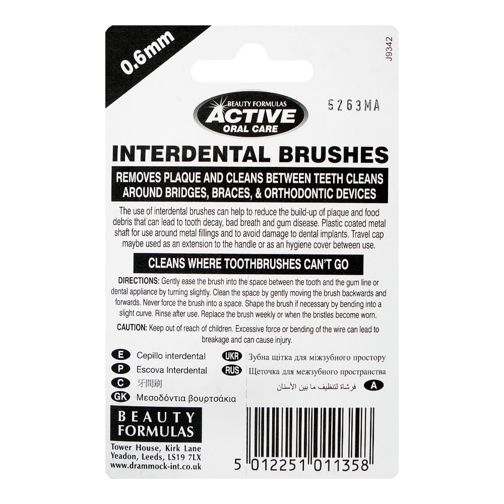 Beauty Formulas BF INTERDENTAL BRUSHES 0.60MM: 6 Pack